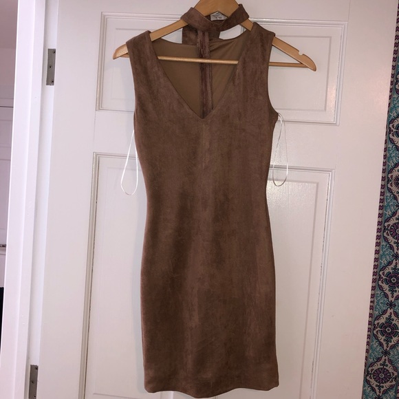 Hello Molly Dresses & Skirts - Hello Molly Suede Tan Dress